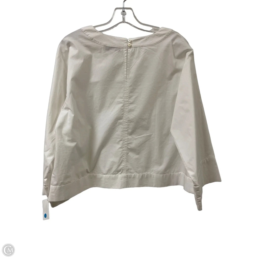 Top Long Sleeve By Loft In White, Size: M