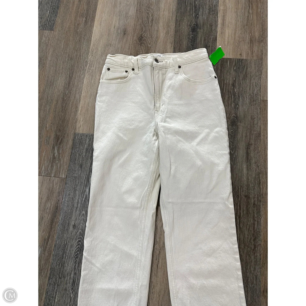 Jeans Straight By Abercrombie And Fitch In Cream Denim, Size: 6 short
