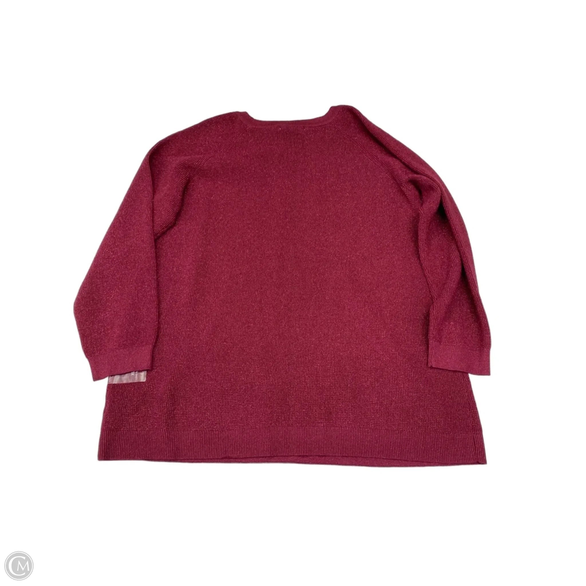 Top Long Sleeve By Liz Claiborne In Maroon, Size: Xl
