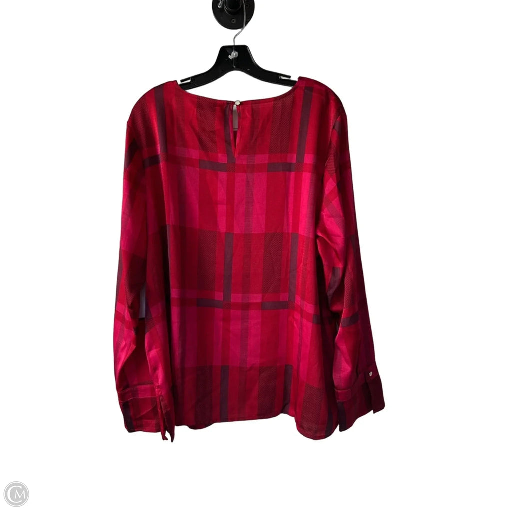 Top Long Sleeve By Liz Claiborne In Red, Size: Xxl