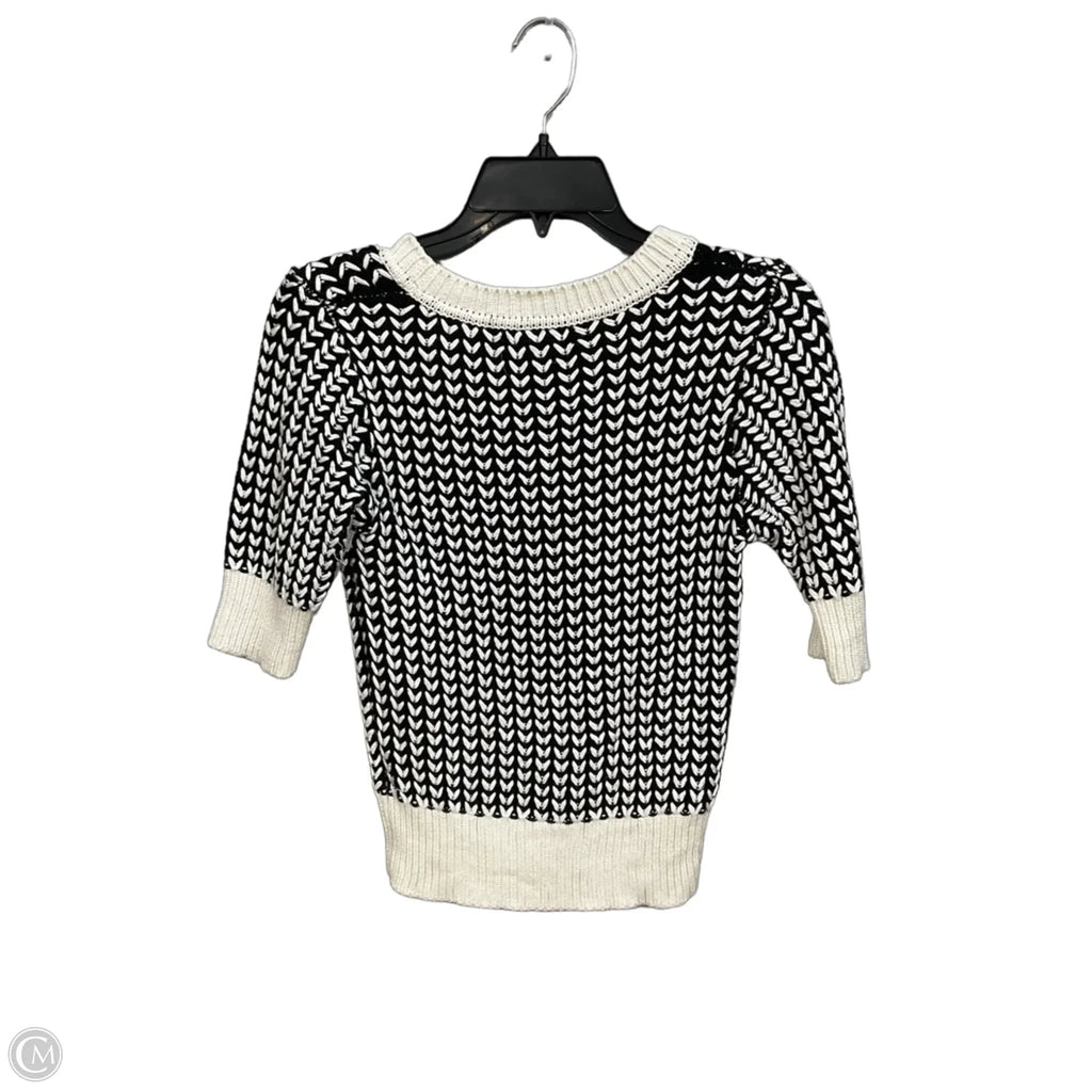 Sweater Short Sleeve By Banana Republic In Black & White, Size: Xs
