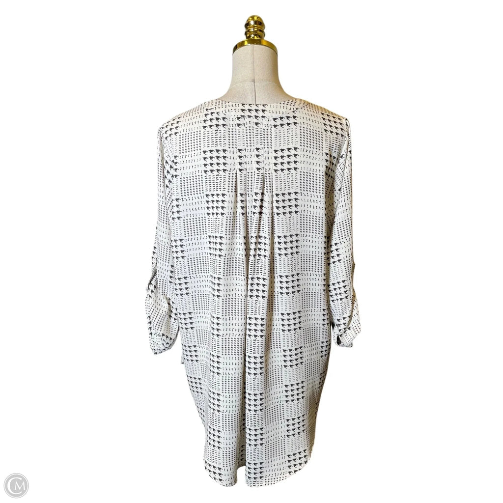 Top 3/4 Sleeve By 41 Hawthorn In Brown & Cream, Size: 1x