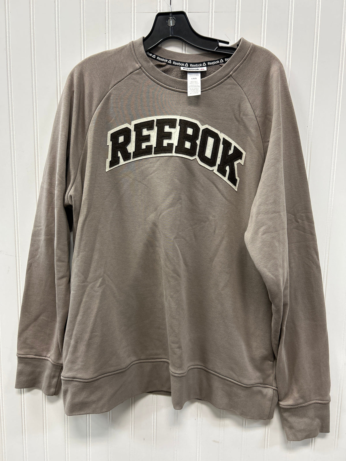 Athletic Sweatshirt Crewneck By Reebok In Grey, Size:L