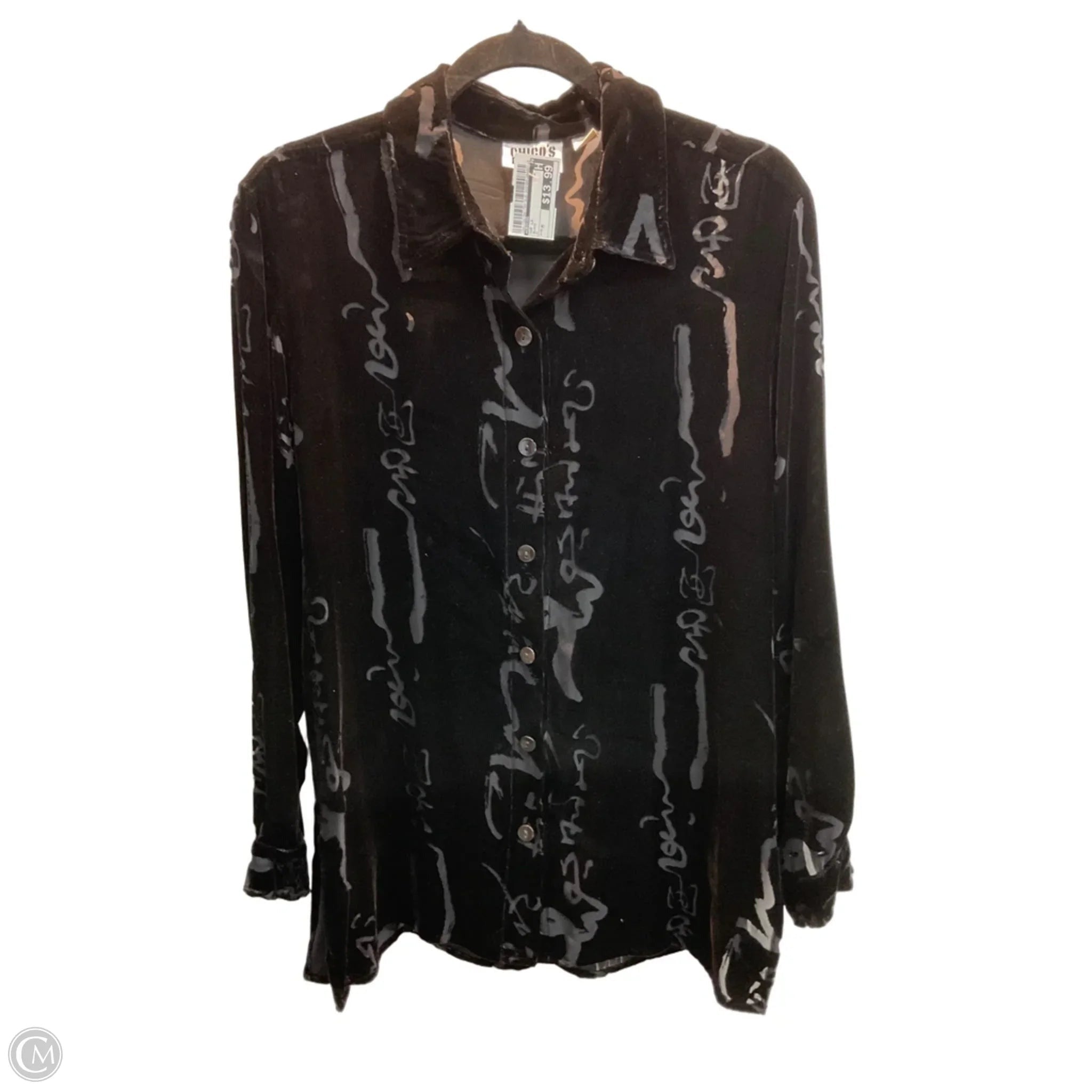 Top Long Sleeve By Chicos In Black, Size: M