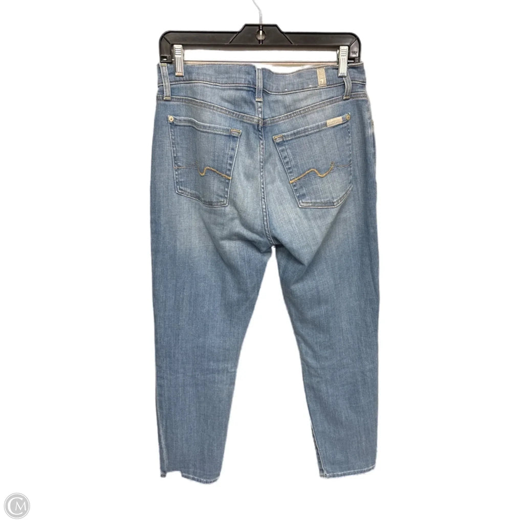Jeans Skinny By 7 For All Mankind In Blue Denim, Size: 4