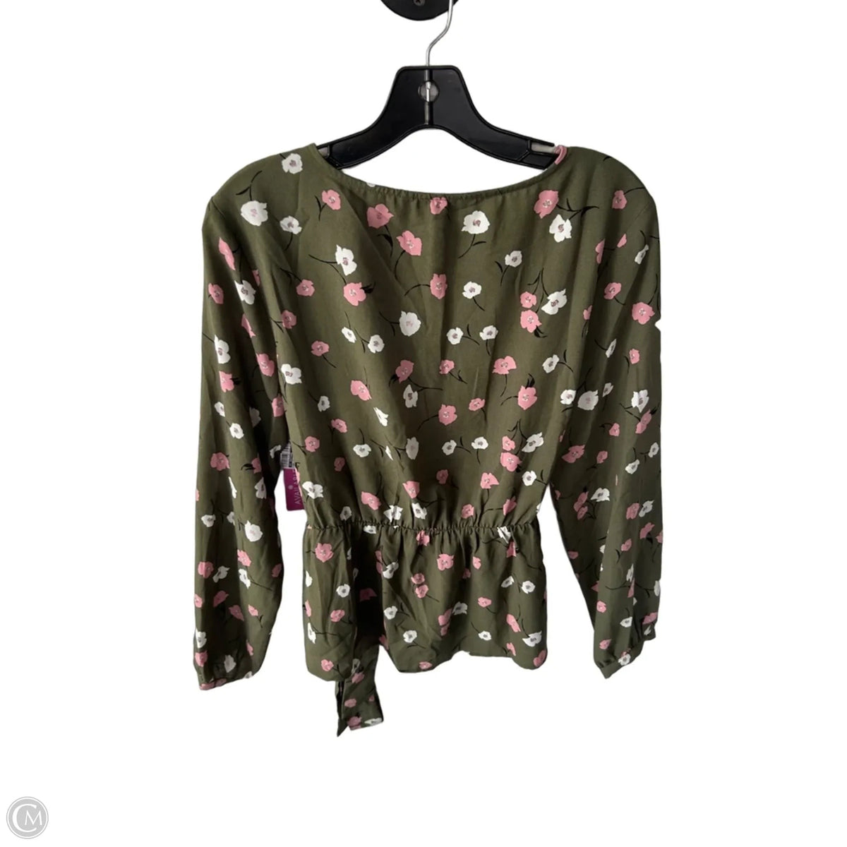 Top Long Sleeve By 41 Hawthorn In Green & Pink, Size: M