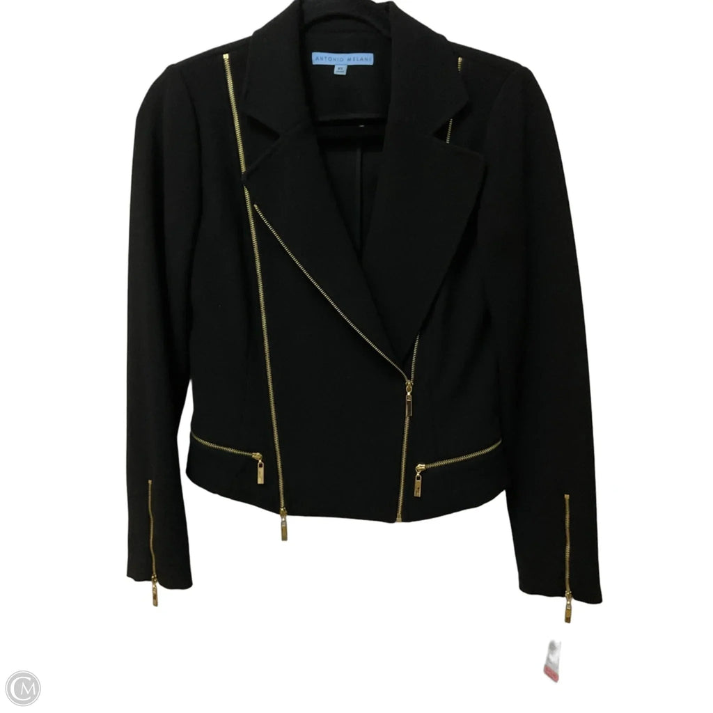 Jacket Moto By Antonio Melani In Blue & Gold, Size: Xs