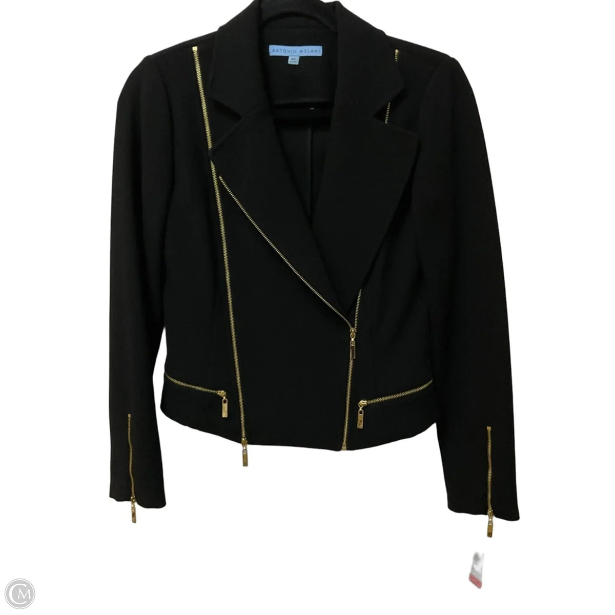 Jacket Moto By Antonio Melani In Blue & Gold, Size: Xs