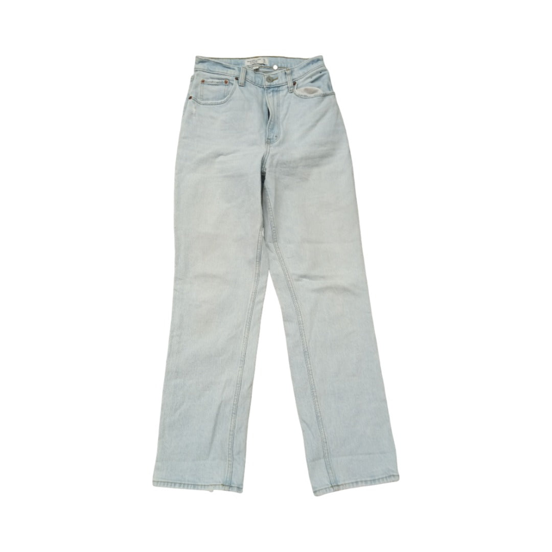 Jeans Straight By Abercrombie And Fitch In Blue Denim, Size:6