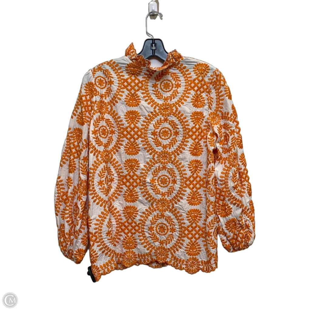 Top Long Sleeve By Cmf In Orange, Size: L