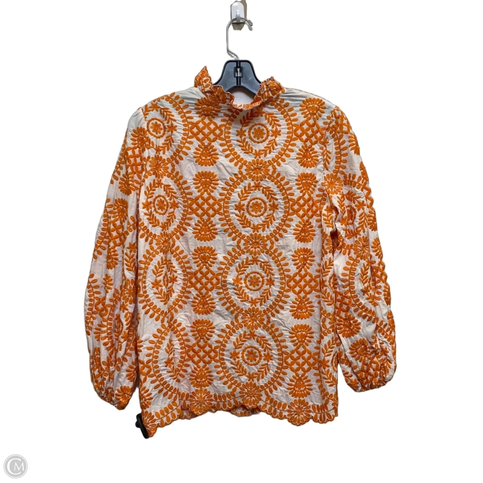 Top Long Sleeve By Cmf In Orange, Size: L