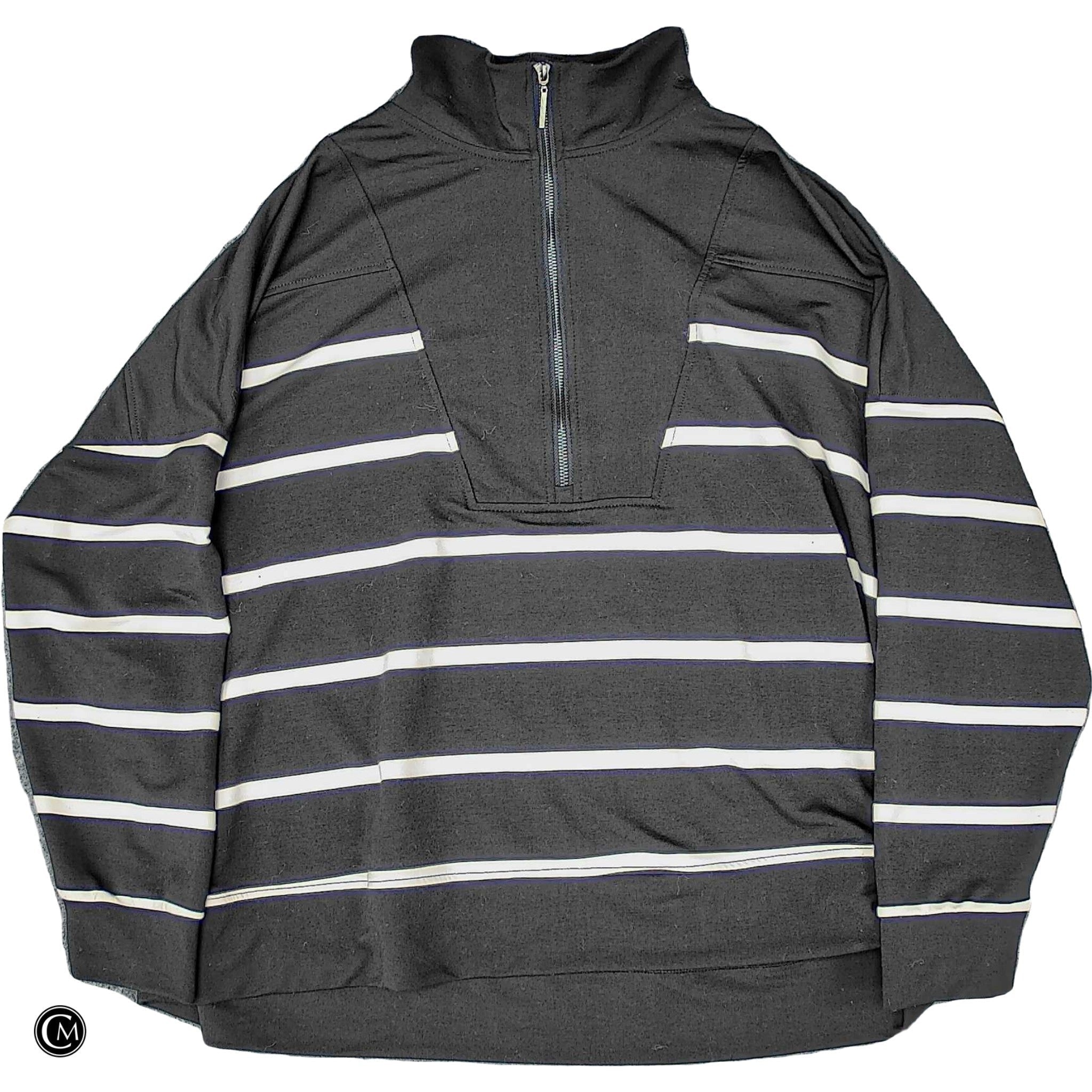 Sweatshirt Collar By Cable And Gauge In Black & White, Size: 3x