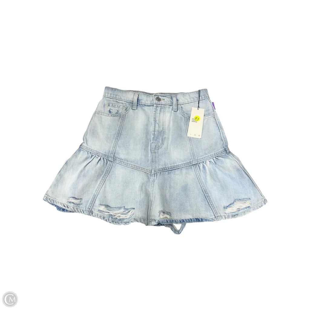 Skirt Mini & Short By 7 For All Mankind In Blue Denim, Size: S