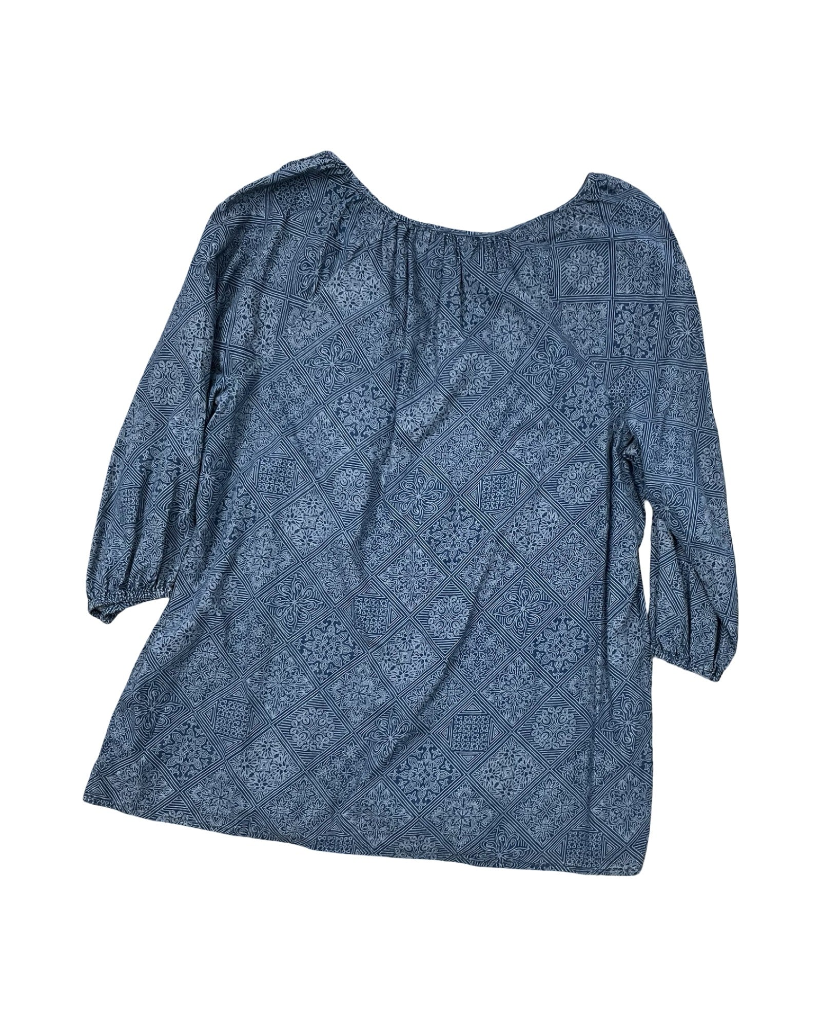 Top 3/4 Sleeve By Natural Reflections In Blue, Size:L