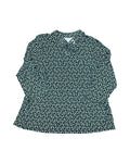 Top Ls By Liz Claiborne In Green & White, Size:1X