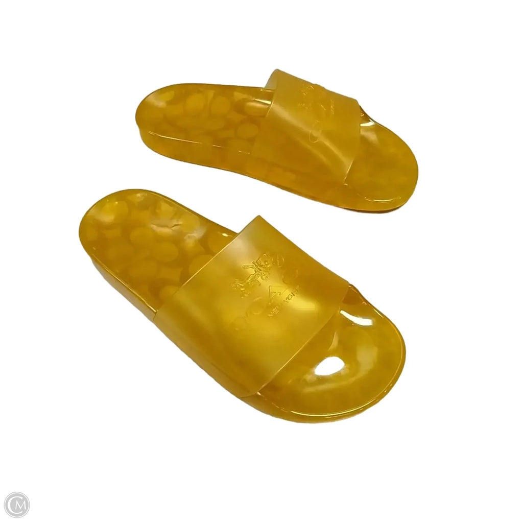 Shoes Designer By Coach In Yellow, Size: 6