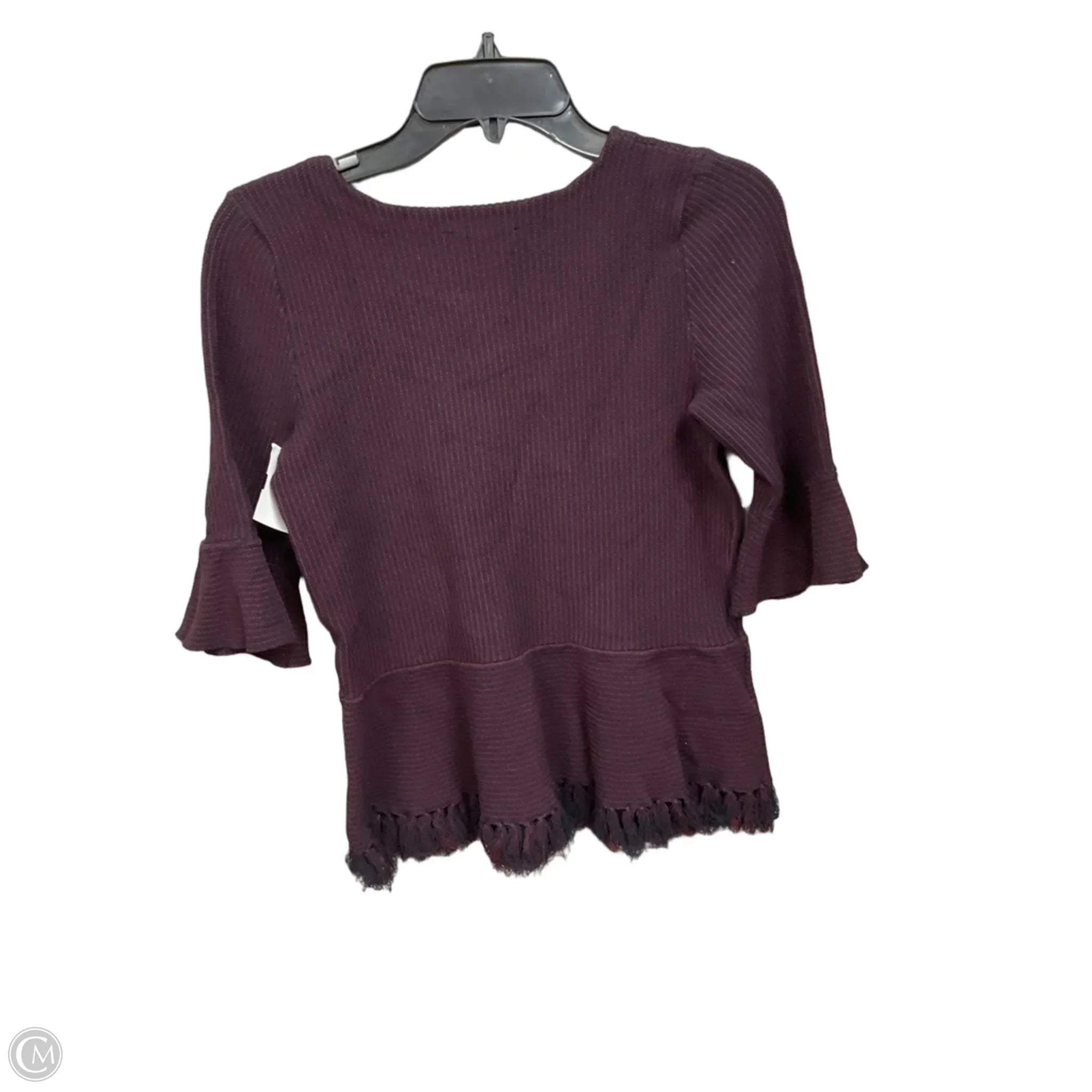 Top 3/4 Sleeve By Ann Taylor In Maroon, Size: S