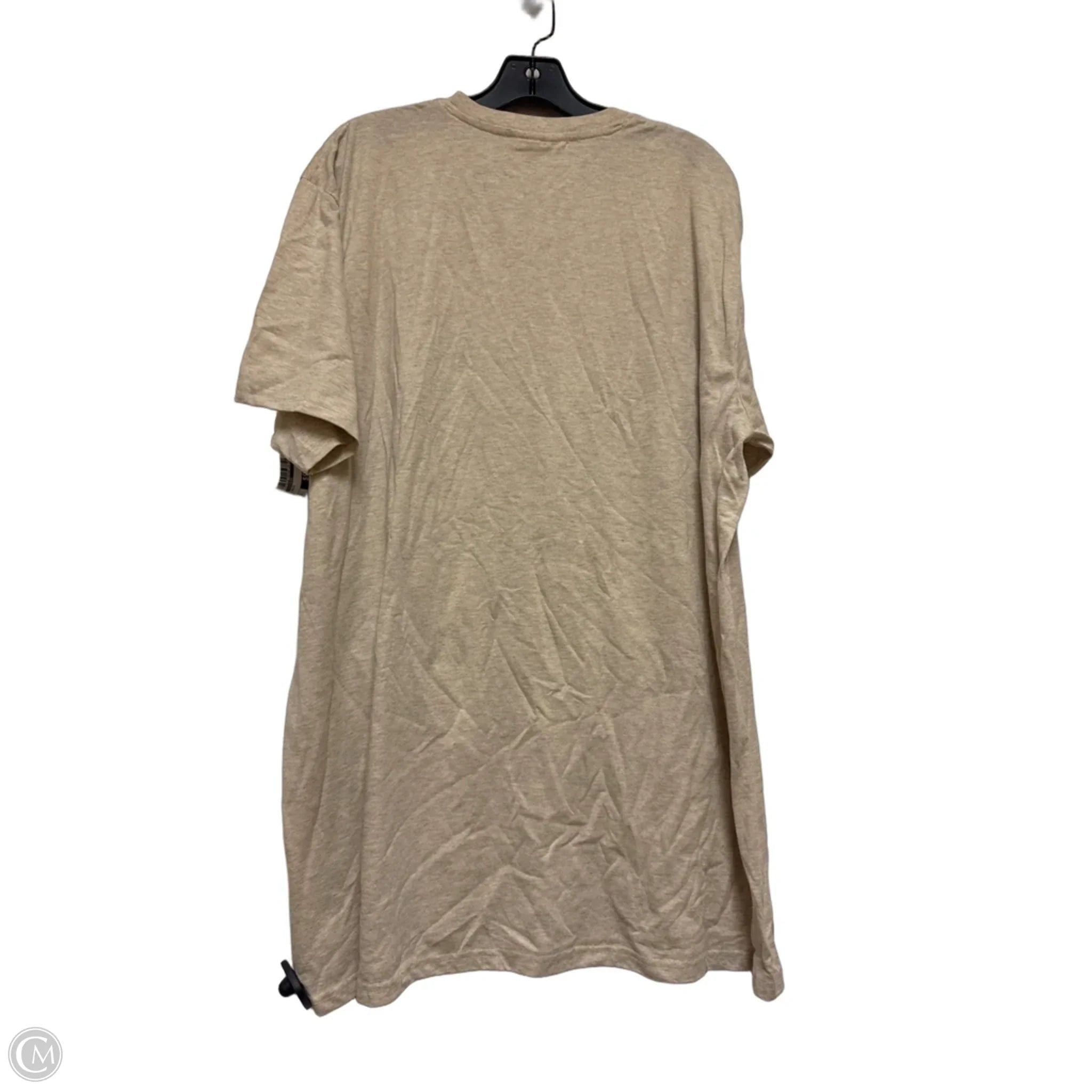 Top Short Sleeve Basic By Simply Southern In Tan, Size: Xxl