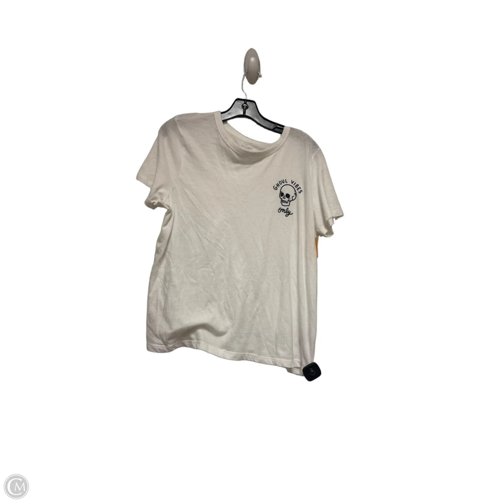 Top Short Sleeve Basic By Old Navy In White, Size: L