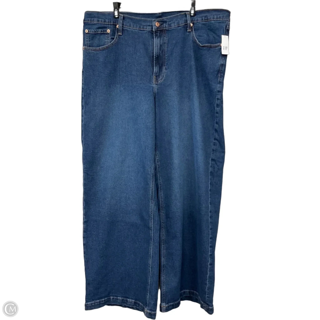 Jeans Wide Leg By Gap In Blue Denim, Size: 20