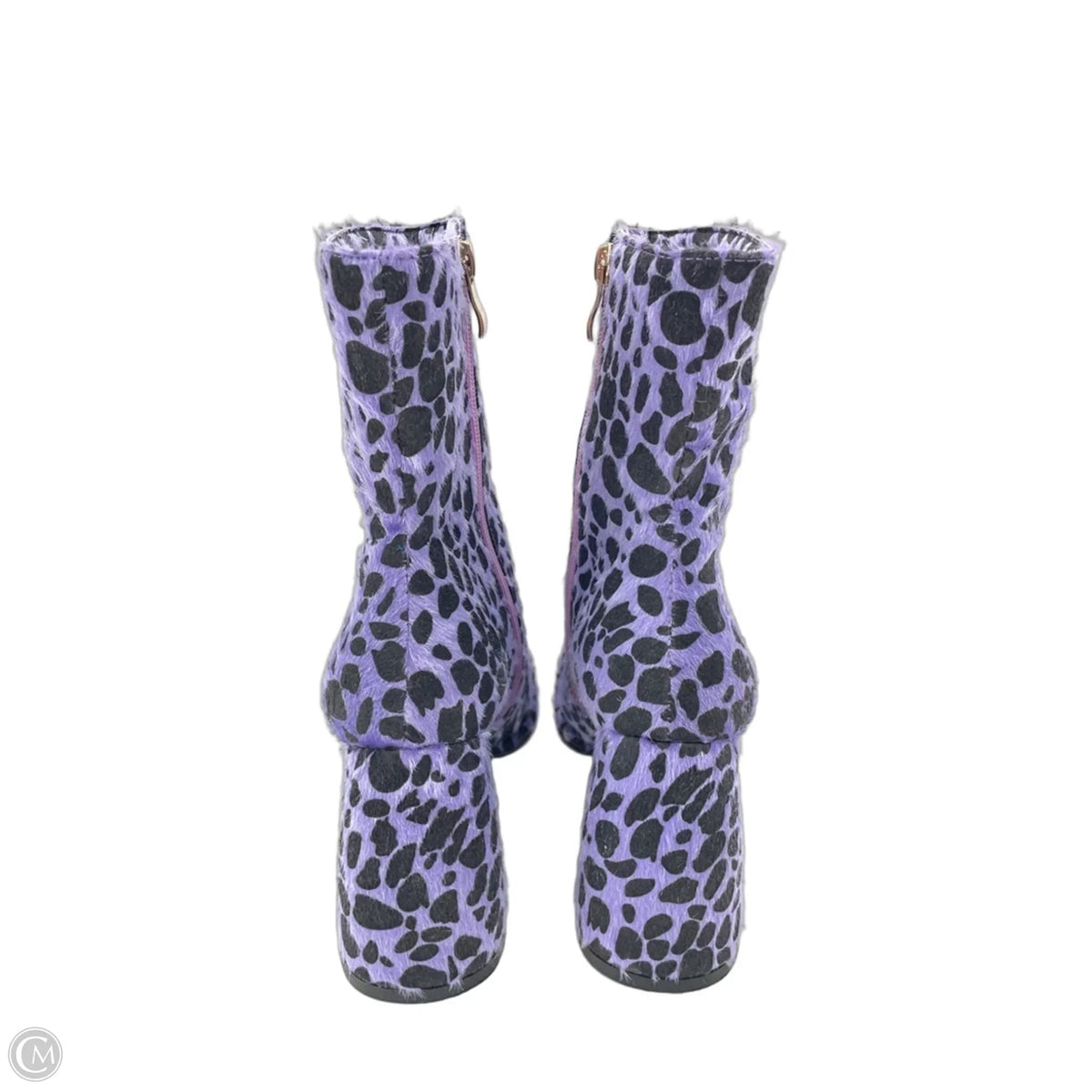 Boots Ankle Heels By Clothes Mentor In Animal Print, Size: 10.5