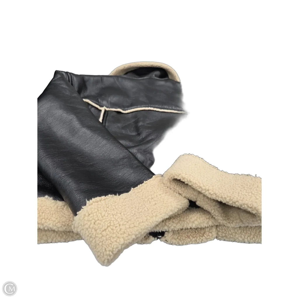 Jacket Faux Fur & Sherpa By Time And Tru In Brown & Cream, Size: S