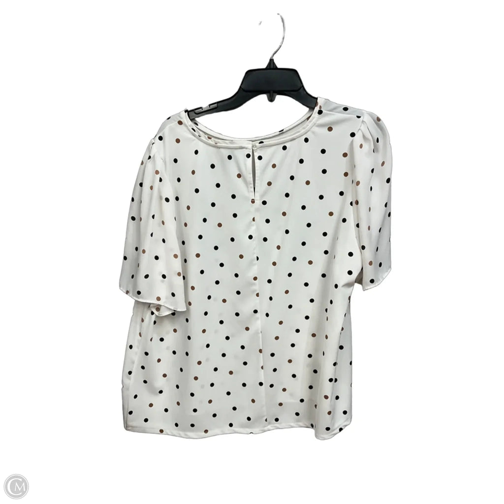 Top Short Sleeve By Ann Taylor In Polkadot Pattern, Size: Xl