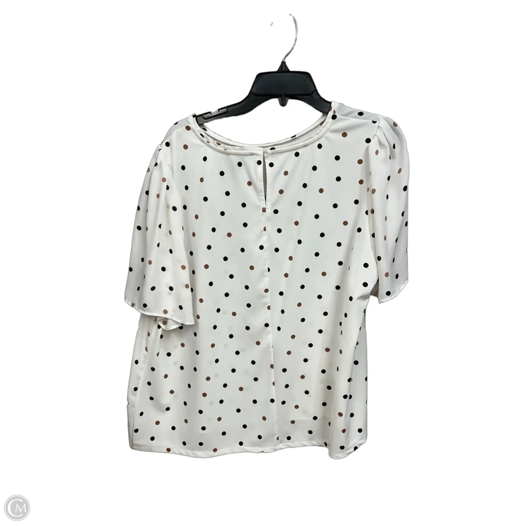 Top Short Sleeve By Ann Taylor In Polkadot Pattern, Size: Xl