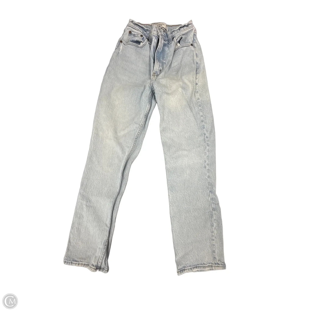 Jeans Straight By Abercrombie And Fitch In Blue Denim, Size: 0
