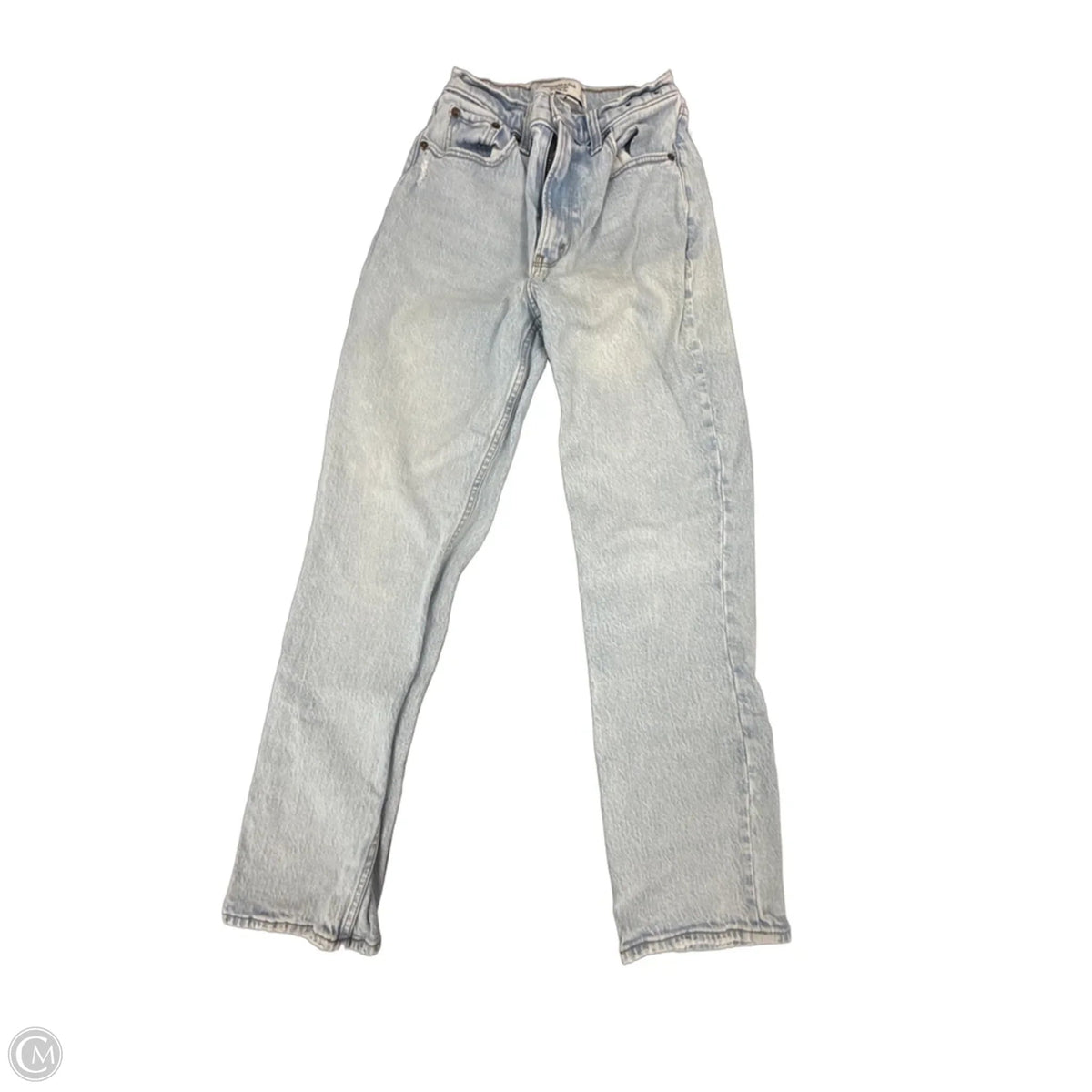 Jeans Straight By Abercrombie And Fitch In Blue Denim, Size: 0
