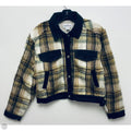 Coat Faux Fur & Sherpa By For The Republic In Plaid Pattern, Size: M