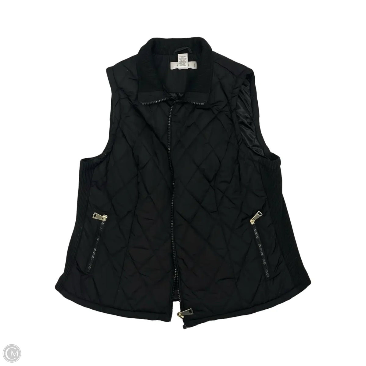 Vest Puffer & Quilted By Workshop In Black, Size: 1x