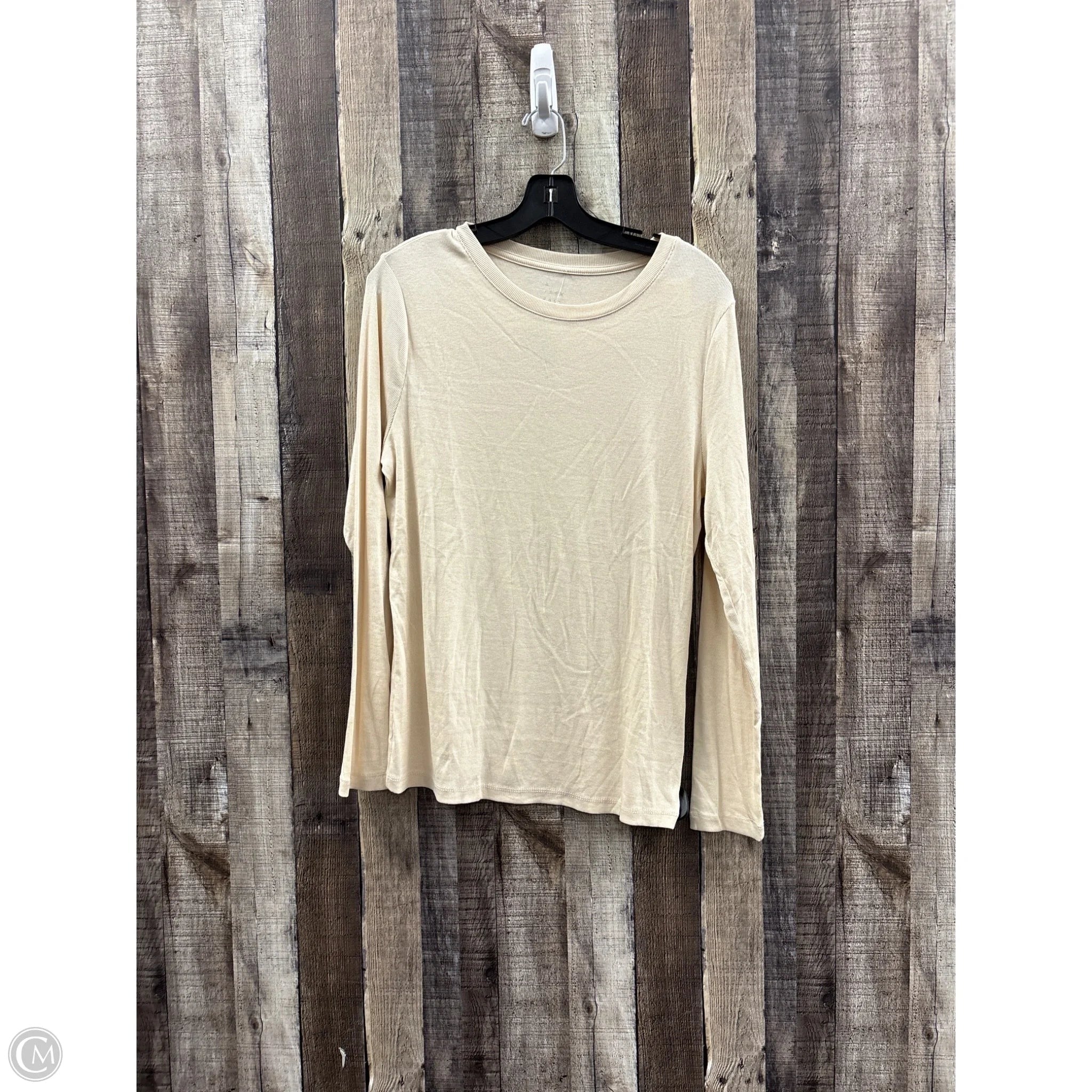 Top Long Sleeve Basic By A New Day In Beige, Size: L