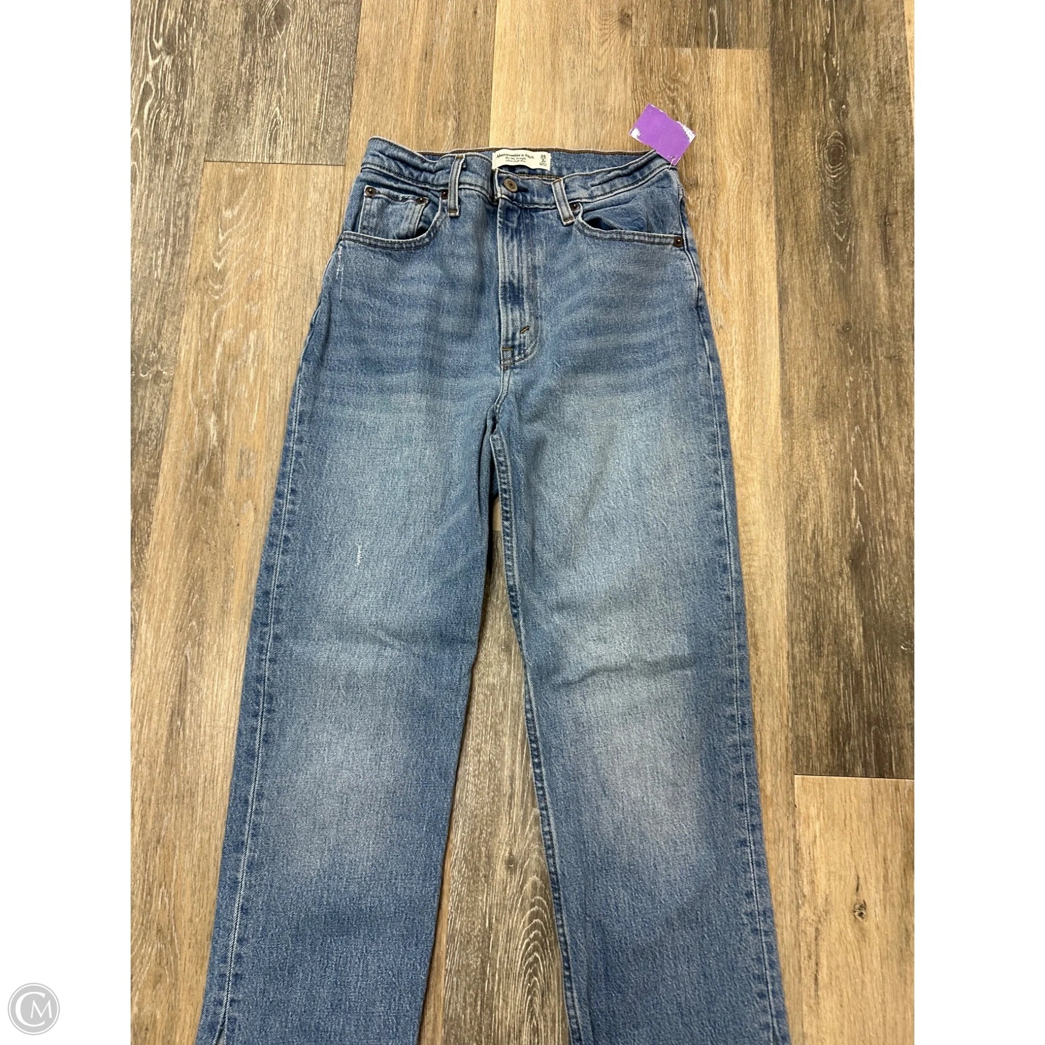 Jeans Straight By Abercrombie And Fitch In Blue Denim, Size: 2