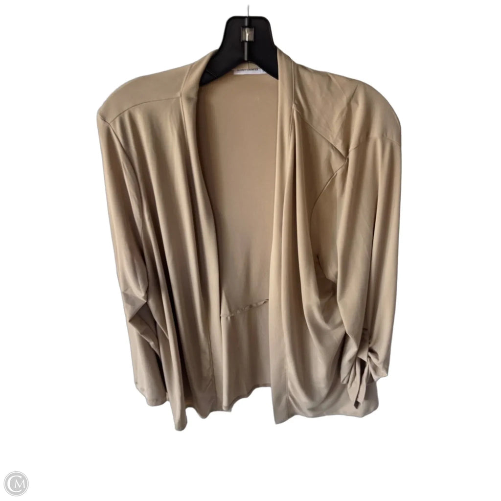 Cardigan By Susan Graver In Tan, Size: Xl
