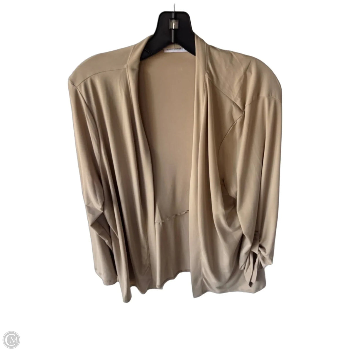 Cardigan By Susan Graver In Tan, Size: Xl