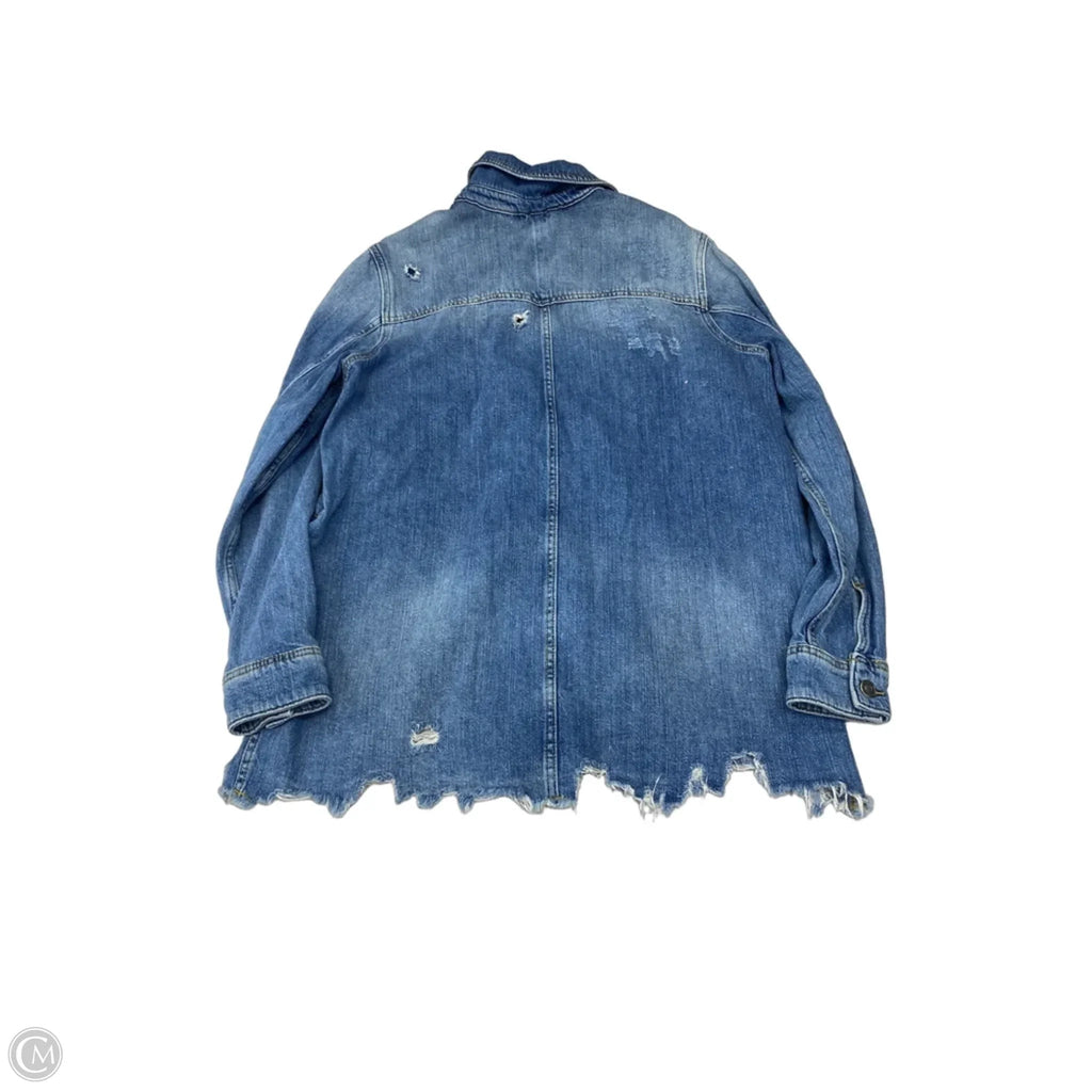 Jacket Denim By Free People In Blue Denim, Size: S