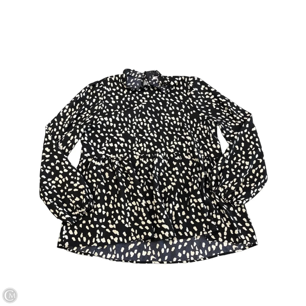 Top Long Sleeve By White Birch In Polkadot Pattern, Size: Xl