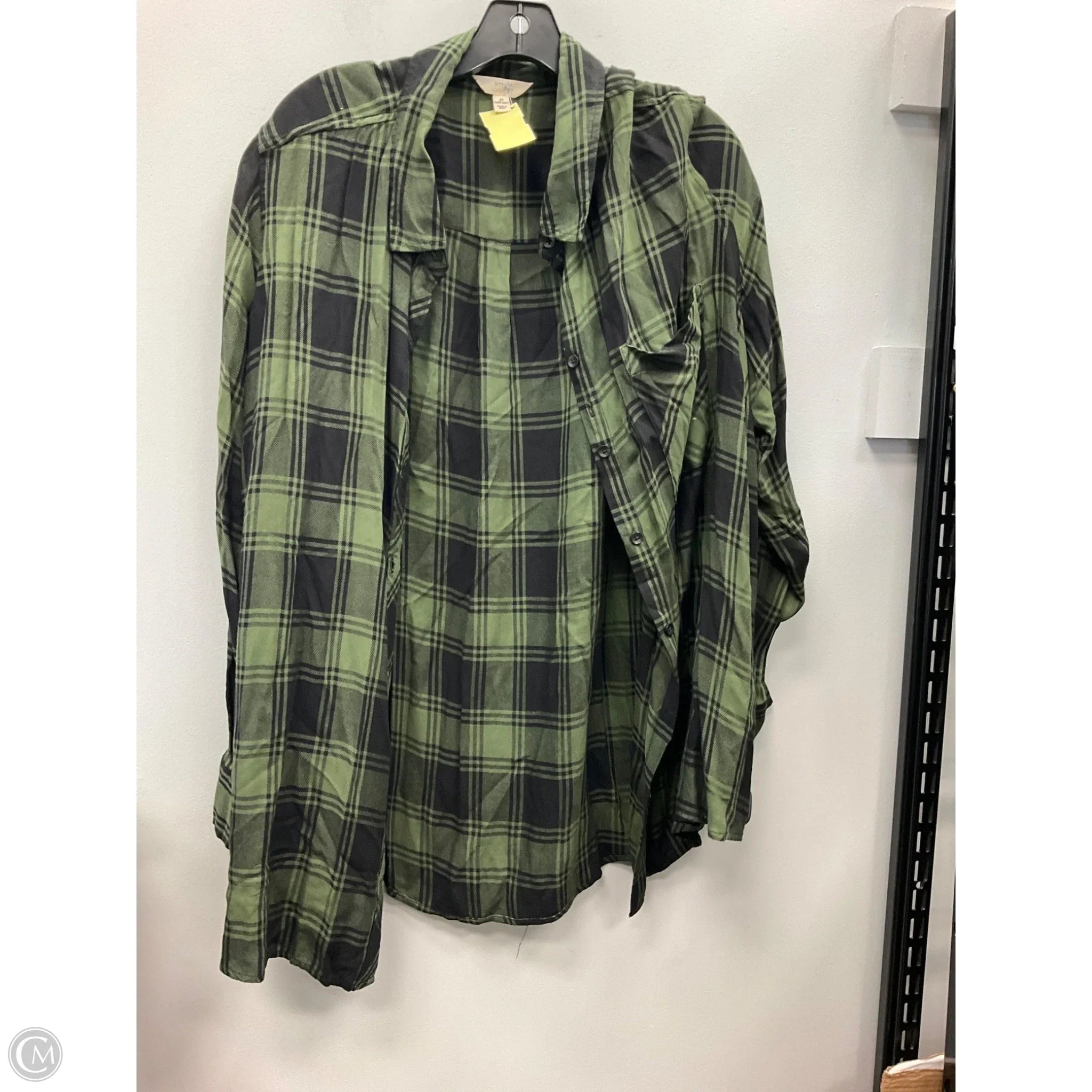 Top Long Sleeve By Terra & Sky In Plaid Pattern, Size: 3x