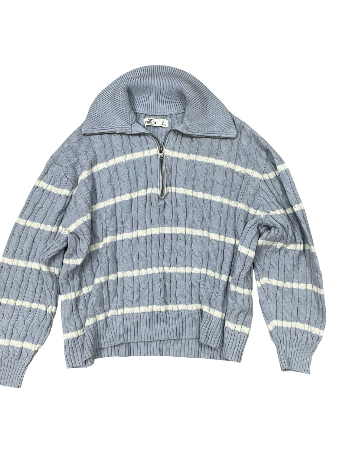 Sweatshirt Collar By Hollister In Blue & White, Size:M