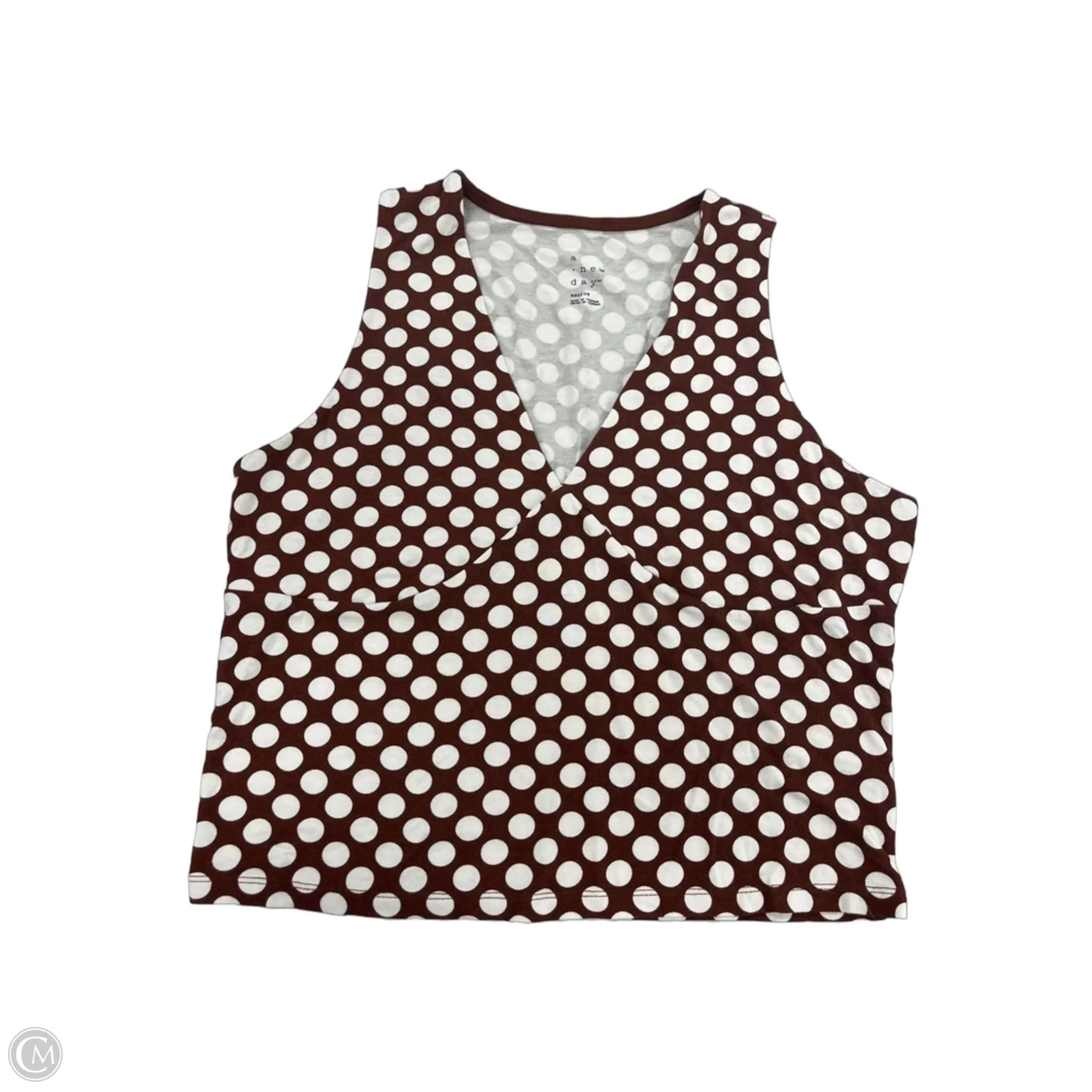 Tank Top By A New Day In Brown & White, Size: M
