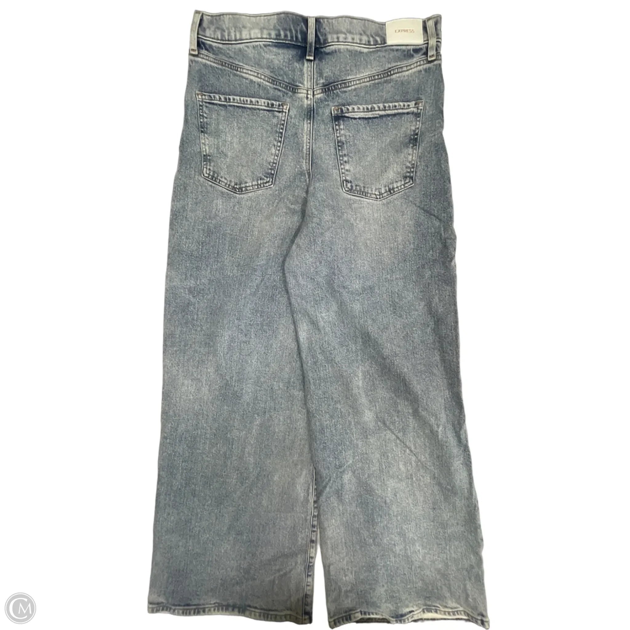 Jeans Wide Leg By Express In Blue Denim, Size: 12
