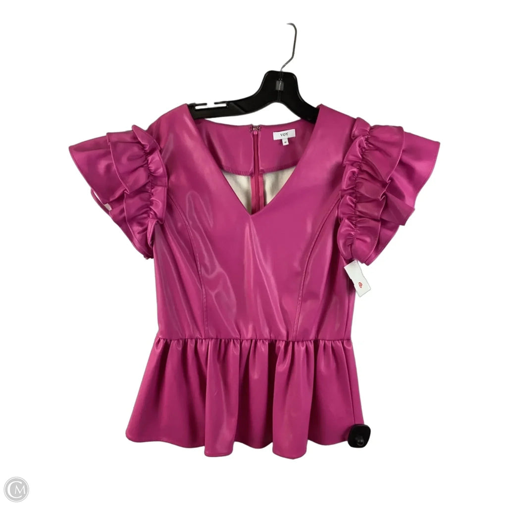 Top Short Sleeve By Voy In Pink, Size: M