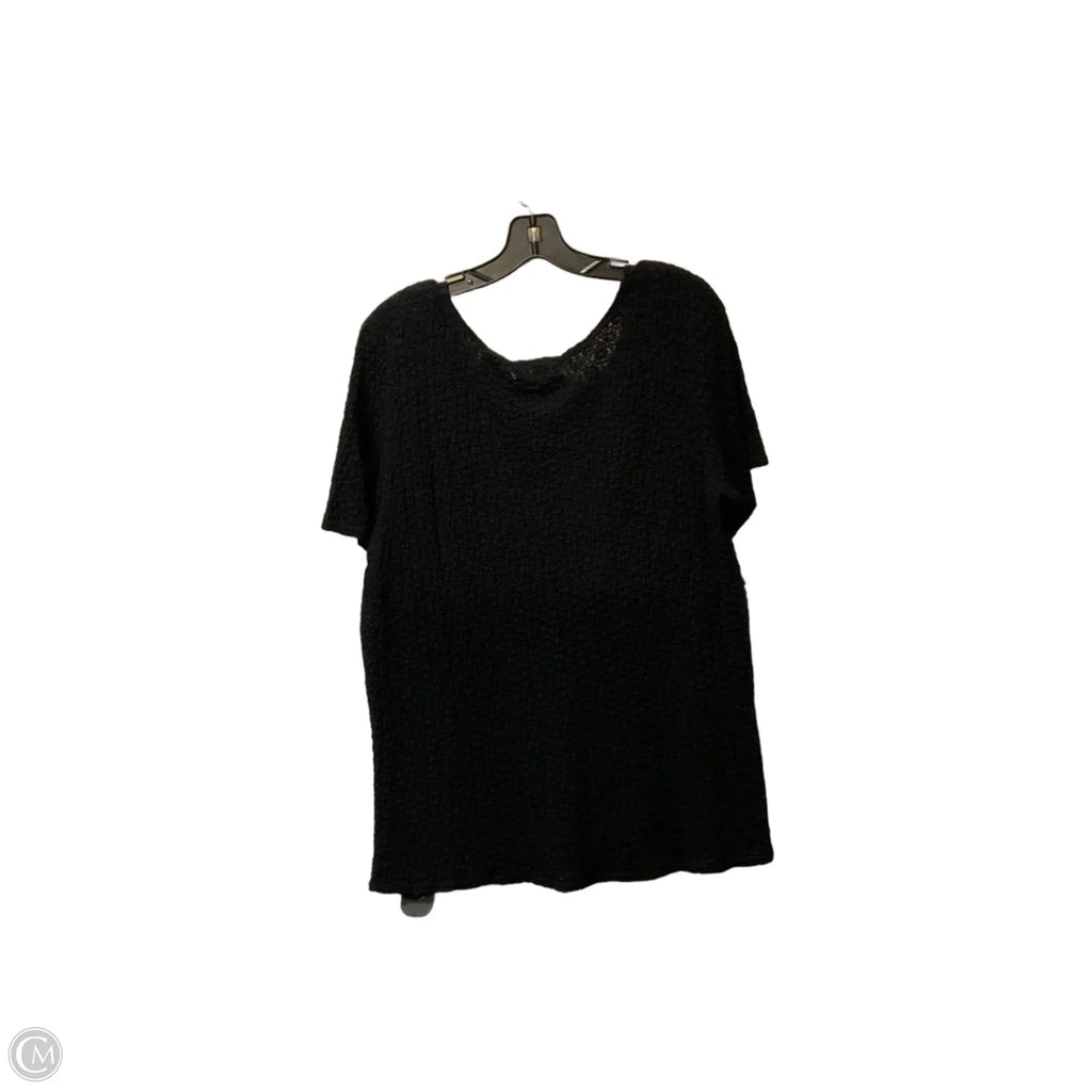 Top Short Sleeve By Worthington In Black, Size: 1x