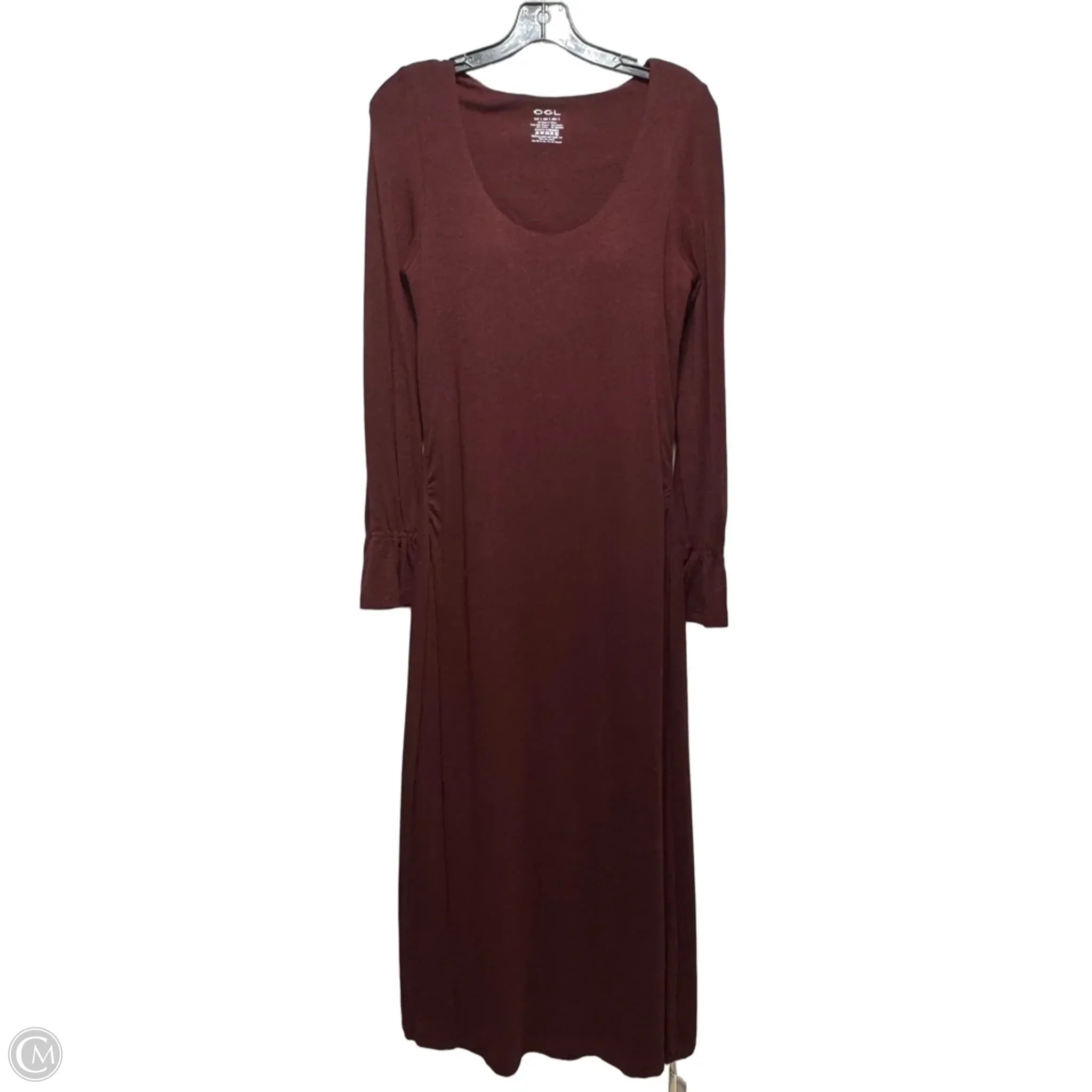 Dress Casual Maxi By Ogl In Maroon, Size: L