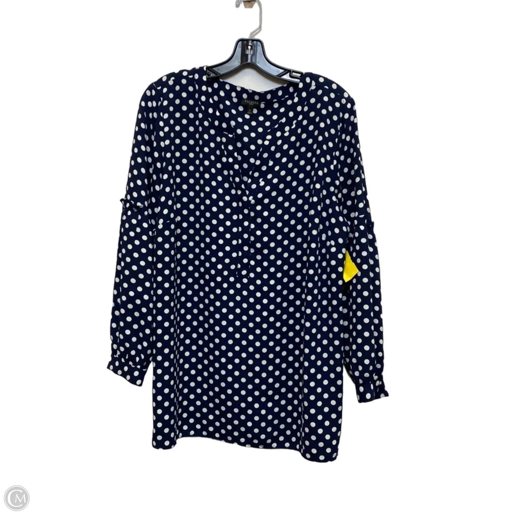 Top Long Sleeve By Talbots In Navy, Size: 1x