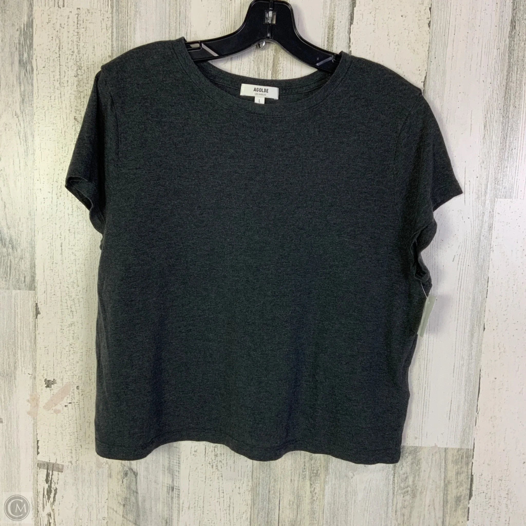 Top Short Sleeve Designer By Agolde In Grey, Size: L