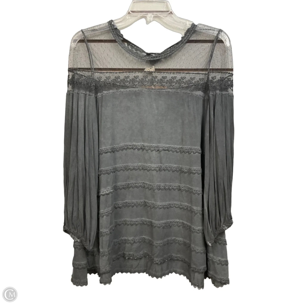 Top 3/4 Sleeve By Pol In Grey, Size: S