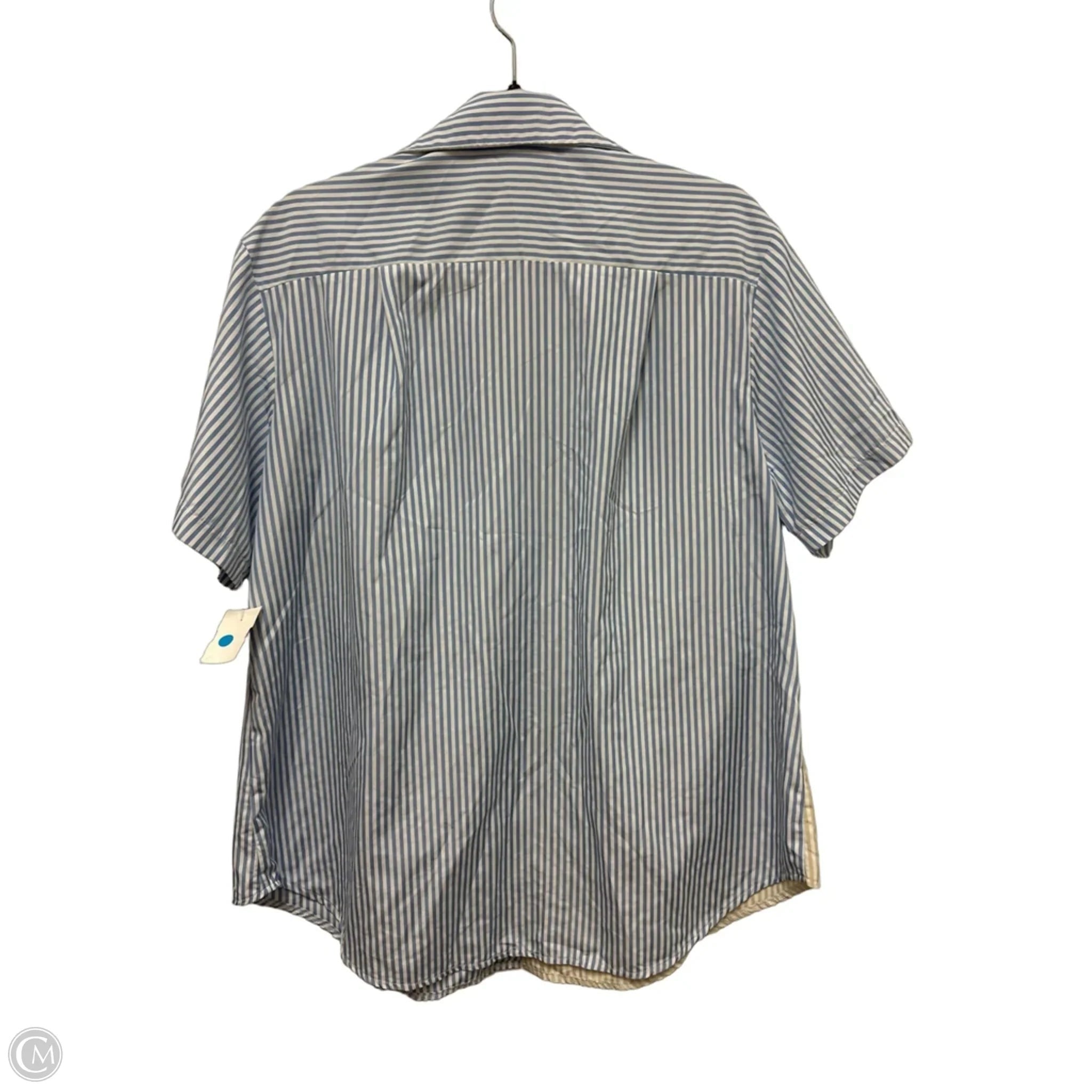 Blouse Short Sleeve By Shein In Striped Pattern, Size: Xl