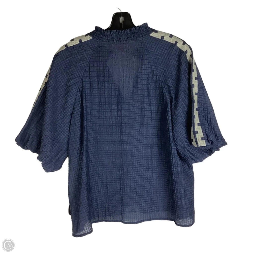 Top Short Sleeve By Thml In Navy, Size: L